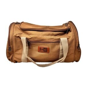 Leed's North West Weekender Brown DUFFLE Gym Travel Bag 5 Zippered Compartments